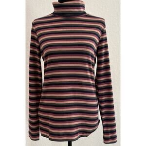 Eddie Bauer Striped Turtleneck Size Medium